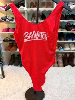 H&M Baywatch Red One-Piece Swimsuit size 8